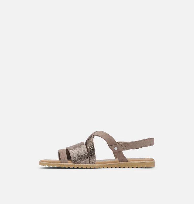 Sandalias Sorel Mujer - Ella™ Criss Cross Flat Marrones - 26519-ZALB